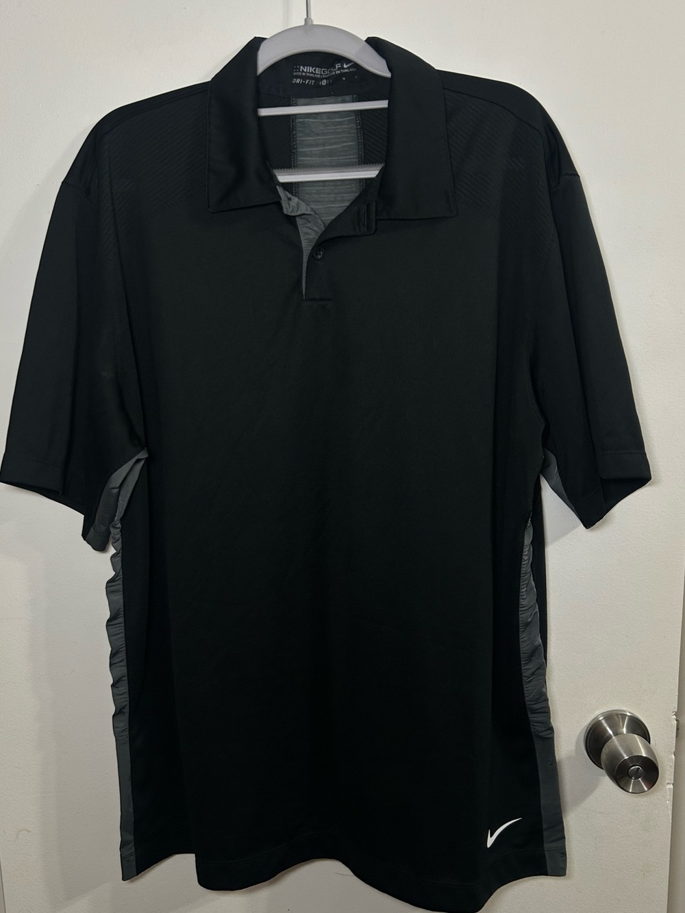 Nike Black Dri Fit Polo with Gray Side Panels